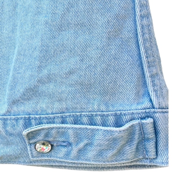 Vintage 90s Rhinestone Embellished Blue Jean Denim Vest - Women's Size Small - Picture 3 of 7